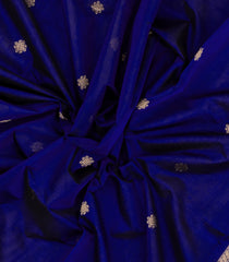 Dark Blue Handloom Silk Cotton Saree With Zari Buttas-SC4579