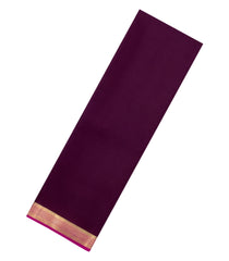 Burugndy Woven Mysore Silk Saree With Contrast Zari Border-MS3794
