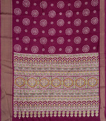 Burgundy Printed Synthetic Dola Silk Saree With Motifs & Zari Stripes-SY0451