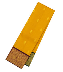 Yellow Handloom Korvai Kanchipuram Silk Saree With Ganga Jamuna Border-KA14021