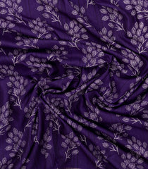 Purple Woven Synthetic Dola Silk Saree With Printed Floral Motifs-BL4892