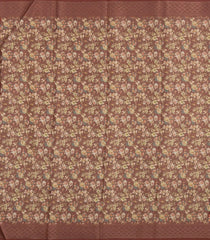 Rust & Mustard Printed Synthetics Tussar Saree With Zari Motifs-SY0301
