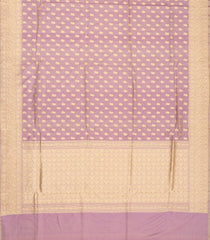 Lavender Handloom Banarasi Silk Saree With Floral Motifs