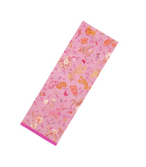 BubbleGum Pink Printed Crepe Silk Saree With Floral Motifs-PS0920