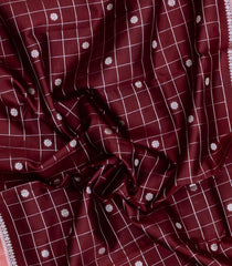 Maroon Woven Banarasi Poona Silk Saree With Checks & Buttas-BP1007