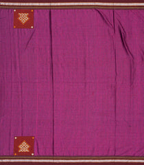 Magenta Woven Cotton Saree With Diamond Motifs & Kasuti Hand Embroidery Pallu-EN1760