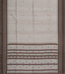Grey Printed Synthetic Tussar Silk  Saree With Thread Border-SY0026