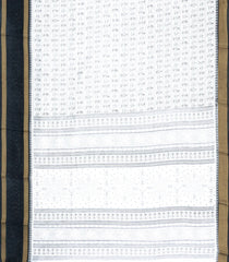 White Printed Synthetic Dola Silk Saree With Sequin Work Border-SY0257