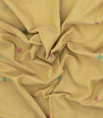 Sandal Handloom Bengal Cotton Saree With Meena Buttas-BG1554
