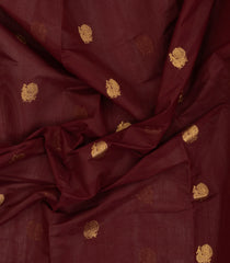 Maroon Handloom Village Cotton Saree With Buttas-VC1620