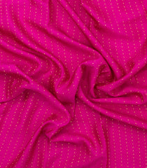Hot Pink Woven Mysore Silk Saree With Zari Motifs-MS3659