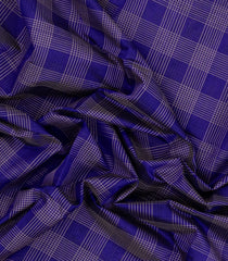 Purple Handloom Silk Cotton Saree With Checks-SC4222