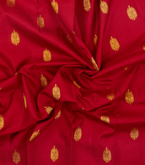Red Handloom Kanchipuram Silk Saree With Buttas & Zari Border-KA16320