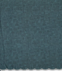 Teal Woven Blended Chiffon Saree With Printed Floral Motifs & Embroidered Selvage-EN1922