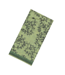 Cardamom Green Printed Art Chanderi Cotton Saree With Zari Border-SY0469