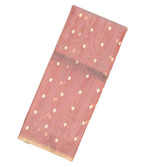 Peach Handloom Banarasi Tissue Silk Saree With Floral Motifs-BE1650