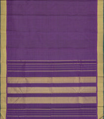 Purple Handloom Kanchipuram Silk Saree With Zari Checks-KA15297