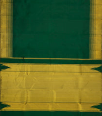Dark Green Handloom Korvai Kanchipuram Silk Saree With Zari Combtooth Border-KA16807