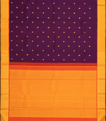Dark Purple Handloom Korvai Kanchipuram Silk Saree With Buttas-KA13743