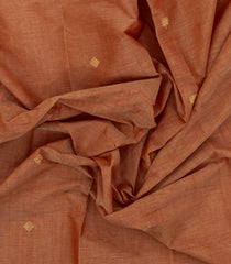 Dusty Peach Handloom Kanchi Cotton Saree With Floral Motifs-KC1675