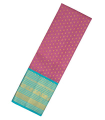 Dusty Pink Handloom Silk Korvai Kanchipuram Pattu Pavadi Material-PM2075