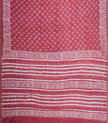 Peach Printed Chanderi Cotton Saree With Floral Motifs-CC1759