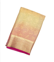 Multi Colour Mysore Crepe Silk Saree With Floral Vine Motifs