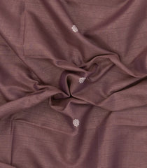 Dusty Pink Handloom Bengal Cotton Saree With Stripes & Buttas-BG1593