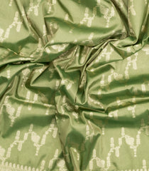 Cardamom Green Woven Art Dupion Tissue Saree With Floral Zari Motifs-BL5837