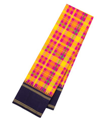 Multi Colour Handloom Korvai Kanchipuram Silk Saree With Checks-KA16434