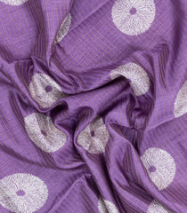 Lavender Printed Synthetic Dola Silk Saree With Zari Stripes & Border-SY0406