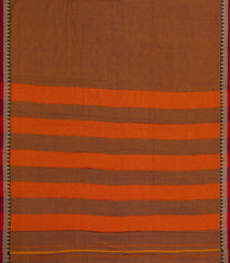 Rust Woven Chirala Cotton Saree With Temple Border-CR1423