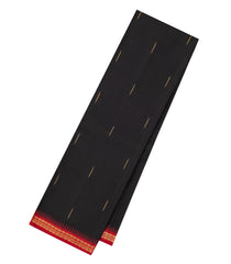 Black Handloom Korvai Kanchipuram Silk Saree With Raindrop Buttas-KA13715