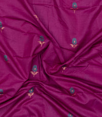 Magenta Woven Tussar Silk Saree With Buttas & Zari Border-TU3468