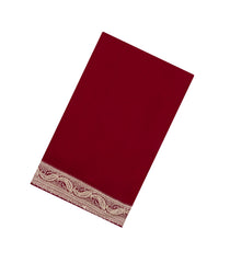 Crimson Woven Art Crepe Saree With Floral Embroidered Border-BL4976