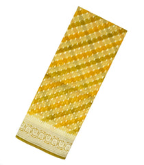 Mustard Handloom Banarasi Organza Silk Saree With Floral Motifs-BE1399