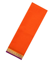 Orange Woven Mysore Silk Saree With Contrast Zari Border-MS3816