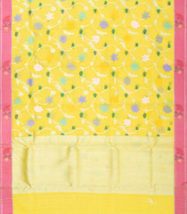 Yellow Handloom Kota Silk Saree With Meena Floral Vine Motifs-KO1044