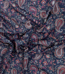 Dark Grey Printed Synthetic Linen Saree With Floral Motifs-SY0179