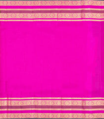 Dark Maroon Handloom Kanchipuram Silk Saree With Zari Stripes & Buttas-KA16371