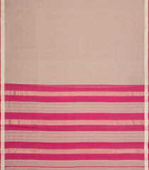 Taupe Handloom Maheswari Silk Cotton Saree With Zari Border-SC4948