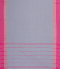 Grey Woven Bengal Cotton Saree With Contrast Border-BG1725