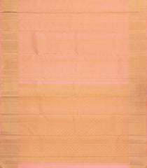 Light Peach Handloom Kanchipuram Silk Saree With Floral VIne Motifs-KA14299