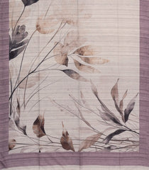 Lilac Woven Synthetic Kotha Silk Saree With Printed Floral Motifs-BL4837