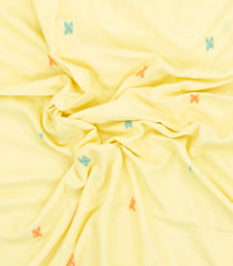 Cream Handloom Bengal Cotton Saree With Cross Buttas -BG1456