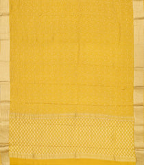 Yellow Mysore Crepe Silk Saree With Peacock Floral Motifs-MS3110