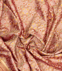 Peach Woven Art Dupion Tissue Saree With Tie & Dye Motifs-BL5868