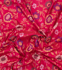 Pink Handloom Uppada Silk Saree With Meena Floral Motifs-UP0355