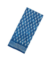 Indigo Printed Jaipur Cotton Saree With Printed Floral Motifs-JC1749
