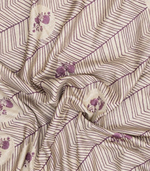 Lilac Printed Synthetic Tussar Silk Saree With Contrast Border-SY0147